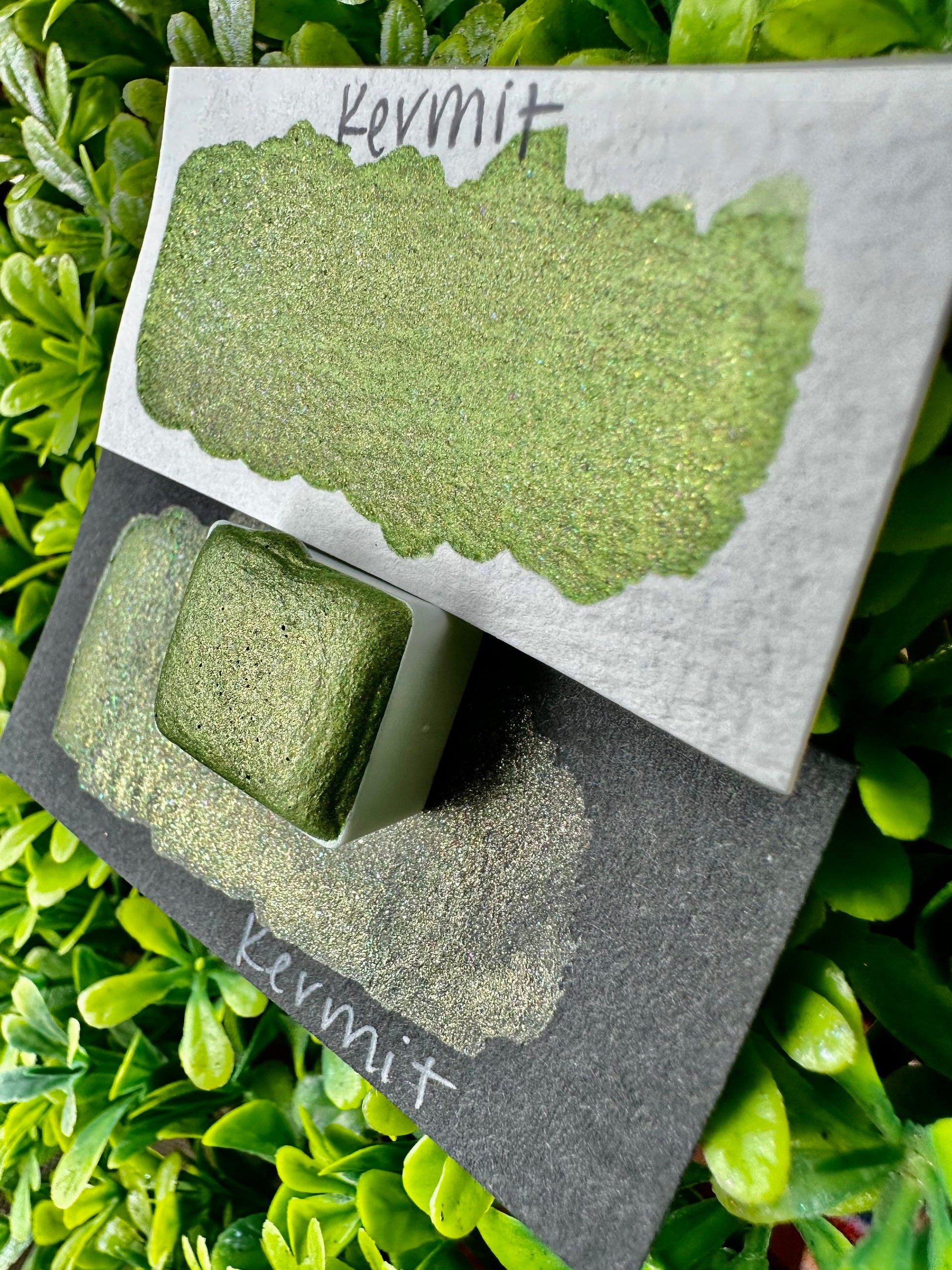 Kermit | Handmade Watercolors | Handmade Paint | Watercolors | Watercolor Artist | Handmade Cards | Glitter Watercolors |