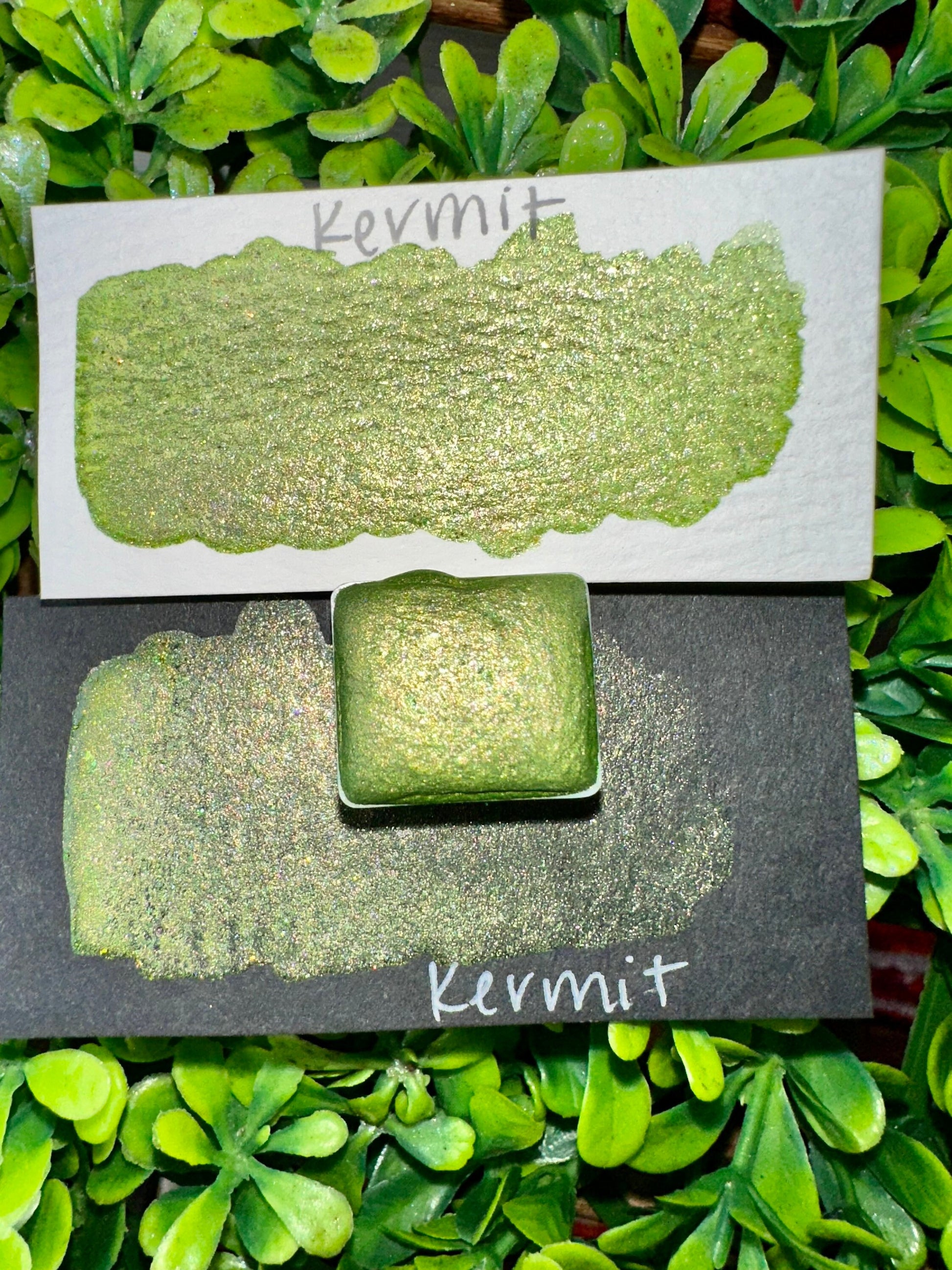 Kermit | Handmade Watercolors | Handmade Paint | Watercolors | Watercolor Artist | Handmade Cards | Glitter Watercolors |
