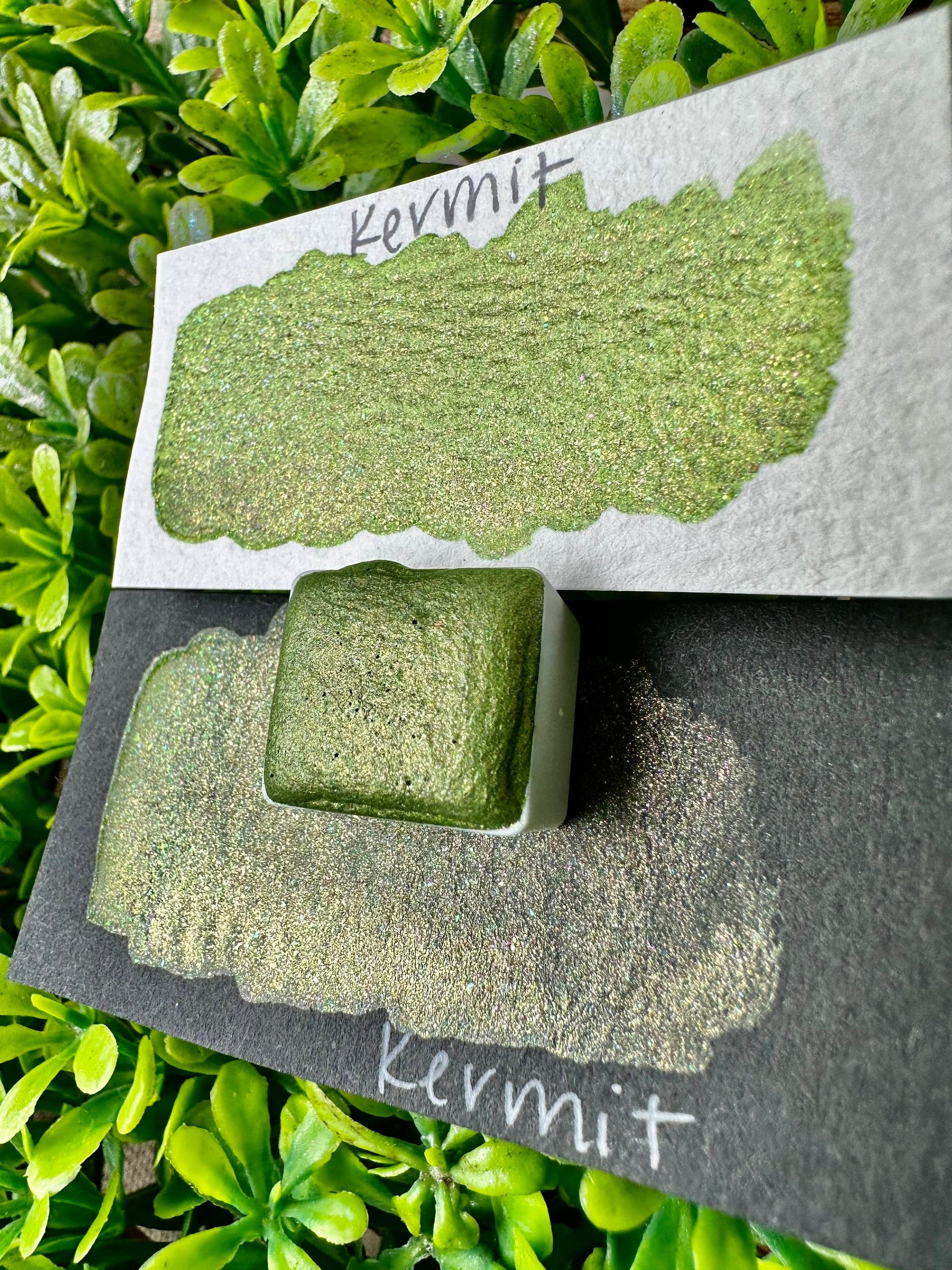 Kermit | Handmade Watercolors | Handmade Paint | Watercolors | Watercolor Artist | Handmade Cards | Glitter Watercolors |