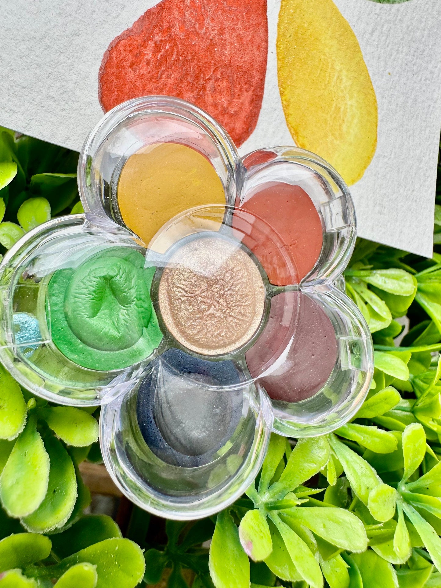 Flower Palette | Handmade Watercolors | Handmade Paint | Watercolors | Watercolor Artist | Handmade Cards | Glitter Watercolors |