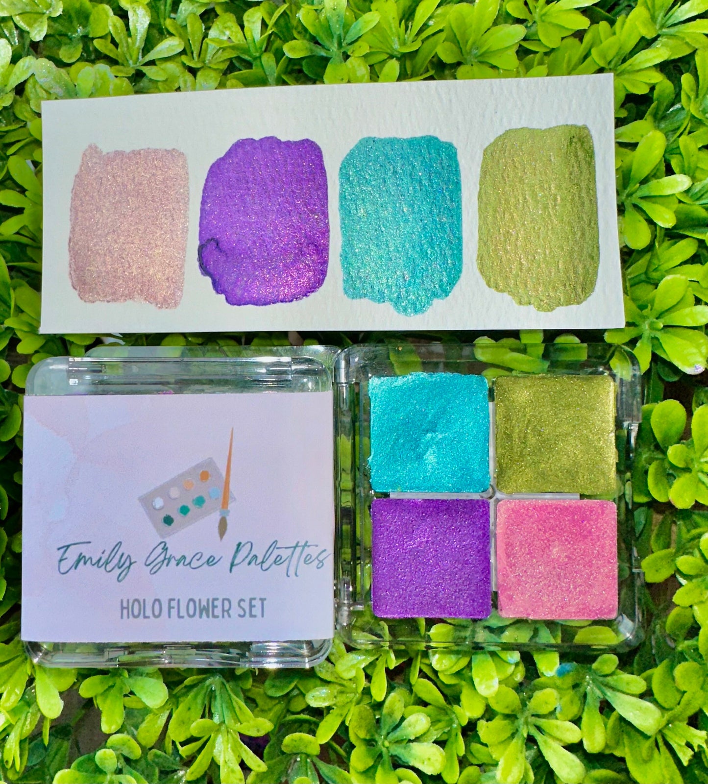 Holo Palette | Handmade Watercolors | Handmade Paint | Watercolors | Watercolor Artist | Handmade Cards | Glitter Watercolors |