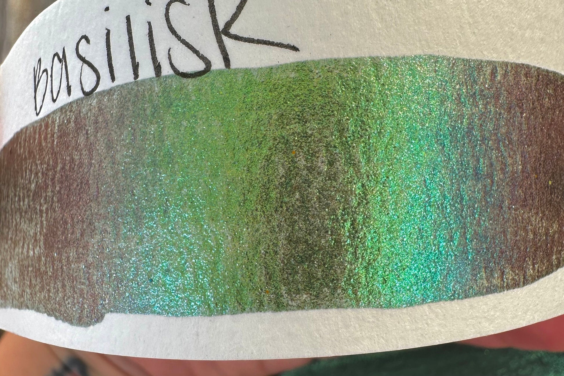 Basilisk | Colorshift | Chameleon, handmade watercolor, watercolors, gift ideas, watercolor art, colorshift paint, handmade cards