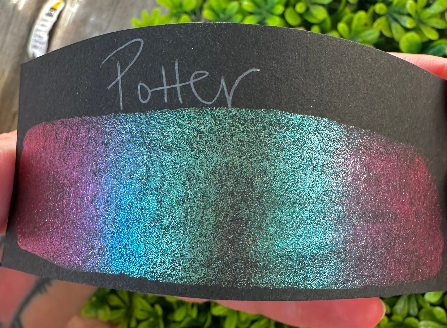 Potter | Colorshift | Chameleon, handmade watercolor, watercolors, gift ideas, watercolor art, colorshift paint, handmade cards