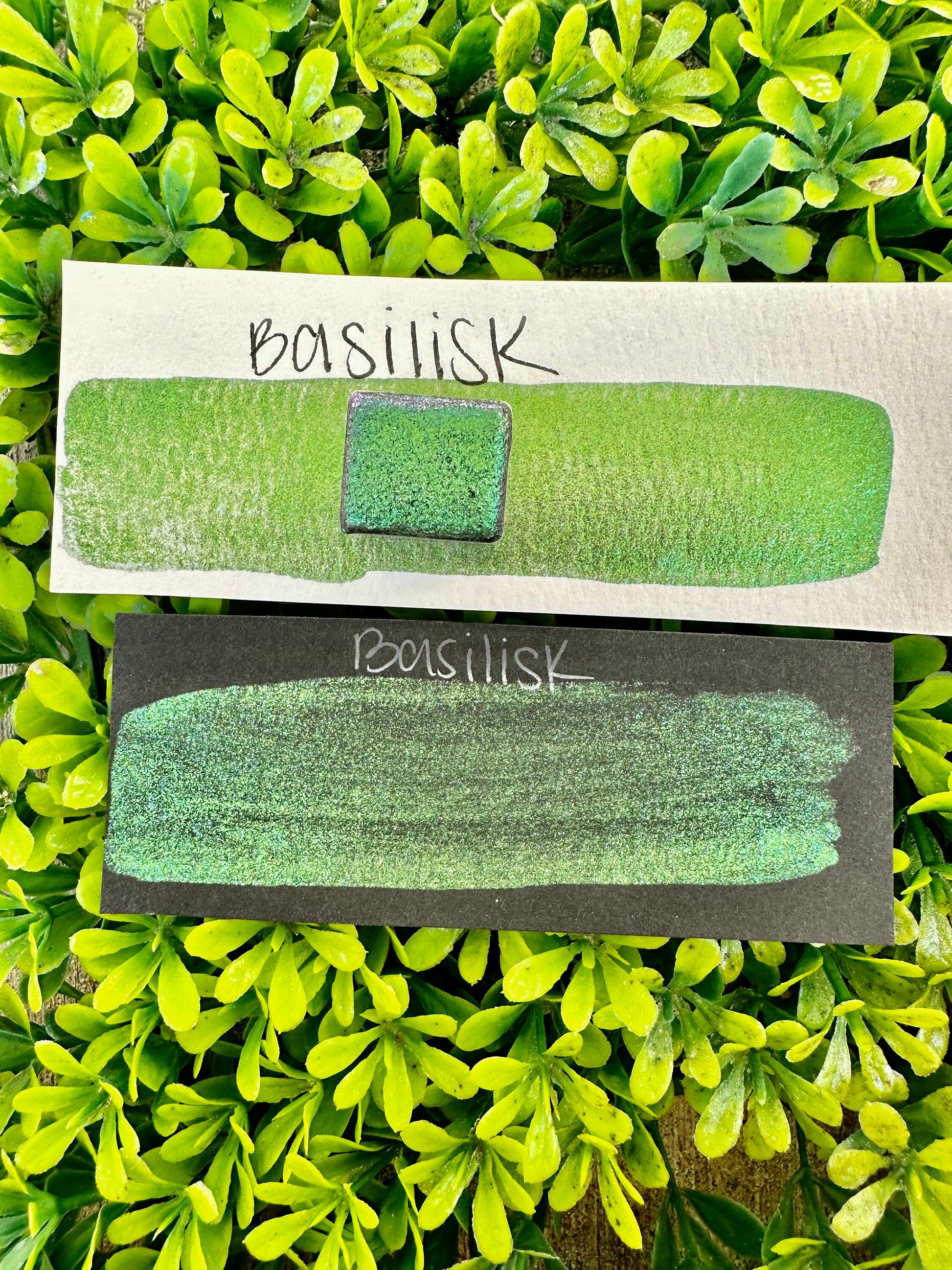 Basilisk | Colorshift | Chameleon, handmade watercolor, watercolors, gift ideas, watercolor art, colorshift paint, handmade cards