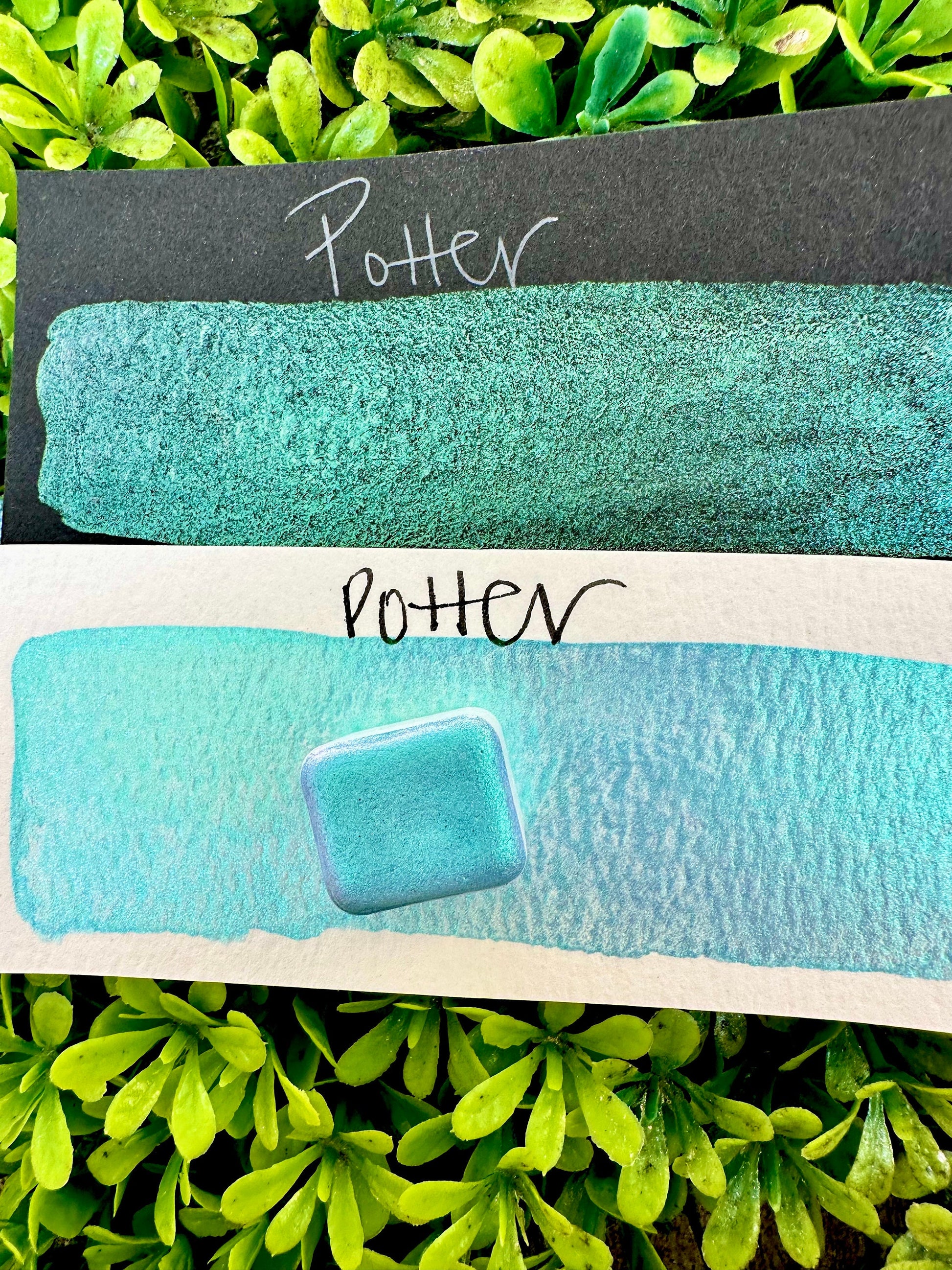 Potter | Colorshift | Chameleon, handmade watercolor, watercolors, gift ideas, watercolor art, colorshift paint, handmade cards