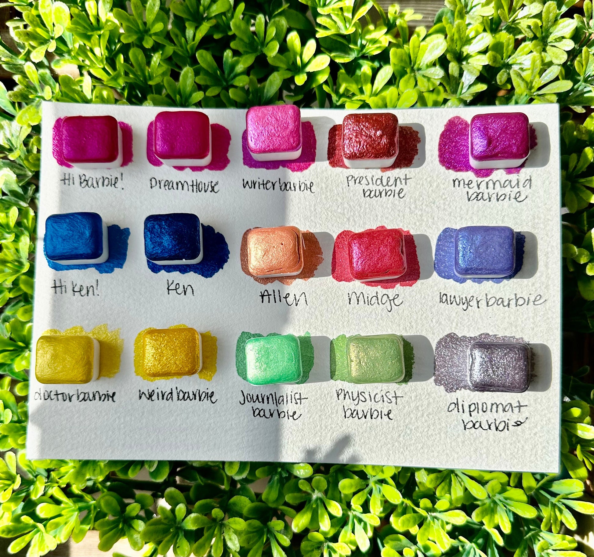 B a r b I e SET OR SINGLES | Handmade Watercolors | Handmade Paint | Watercolors | Watercolor Artist | Handmade Cards |
