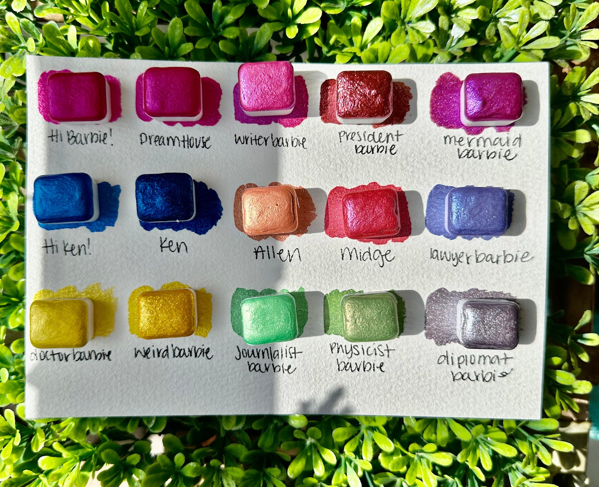 B a r b I e SET OR SINGLES | Handmade Watercolors | Handmade Paint | Watercolors | Watercolor Artist | Handmade Cards |