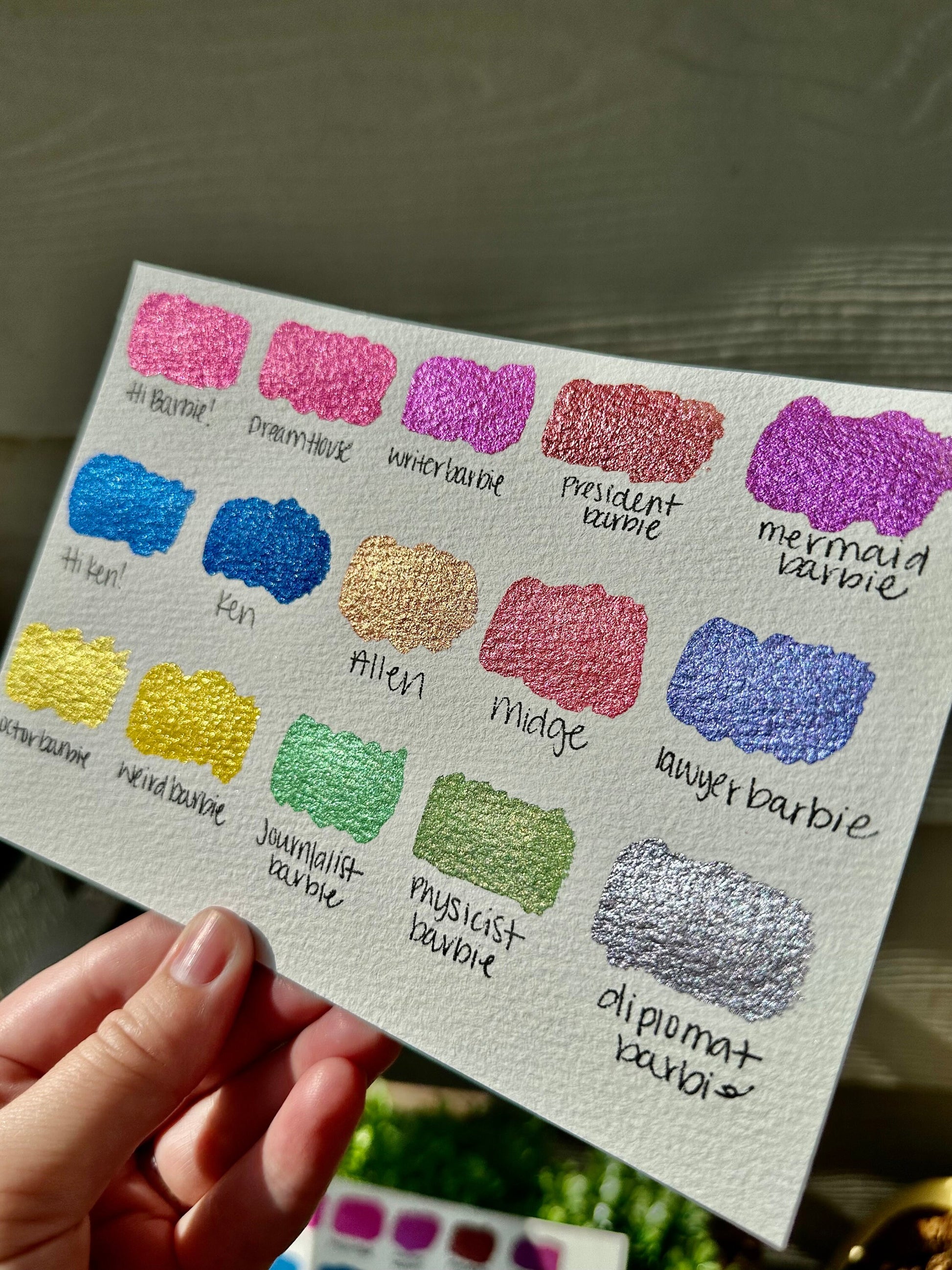 B a r b I e SET OR SINGLES | Handmade Watercolors | Handmade Paint | Watercolors | Watercolor Artist | Handmade Cards |