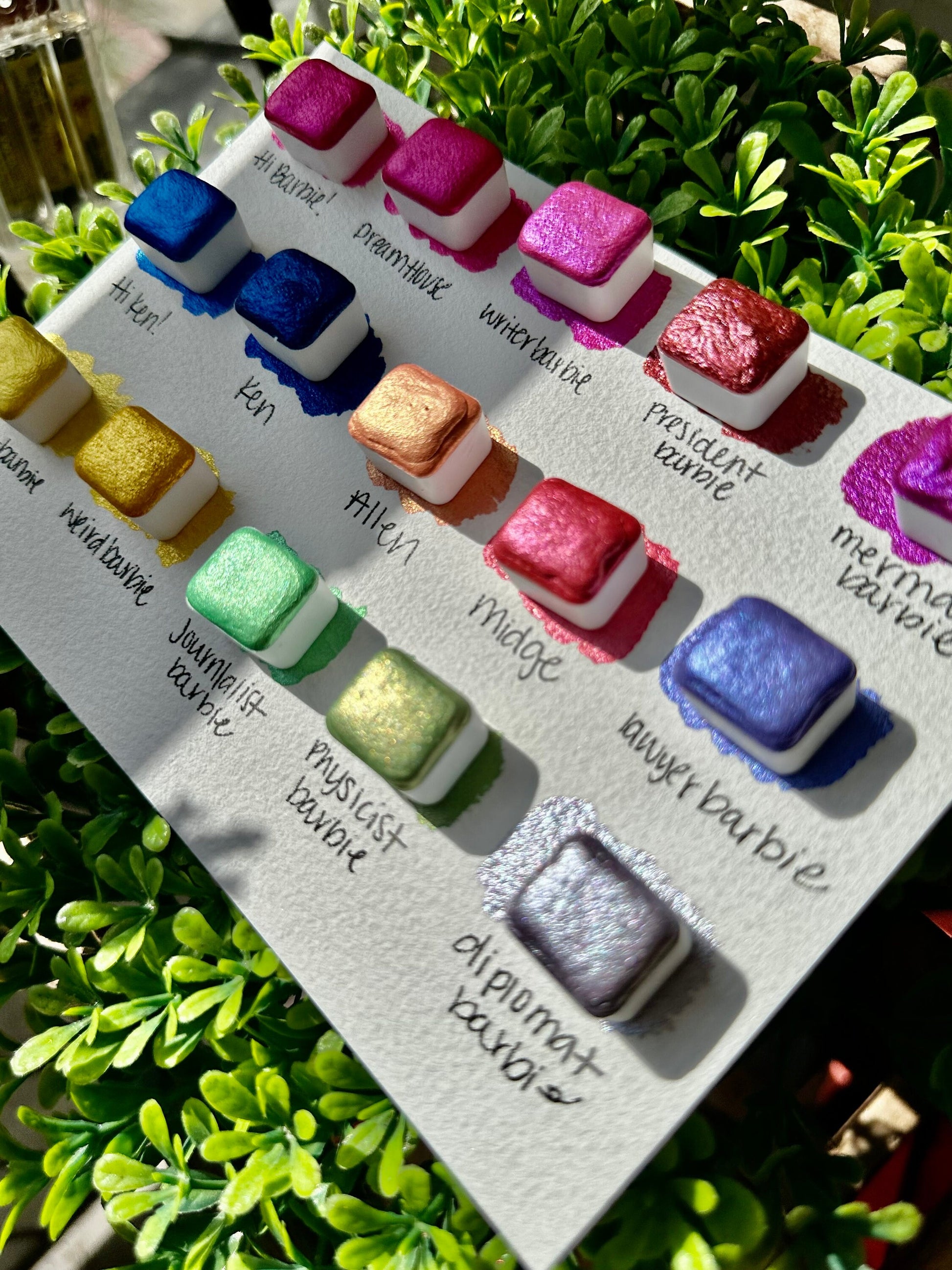 B a r b I e SET OR SINGLES | Handmade Watercolors | Handmade Paint | Watercolors | Watercolor Artist | Handmade Cards |