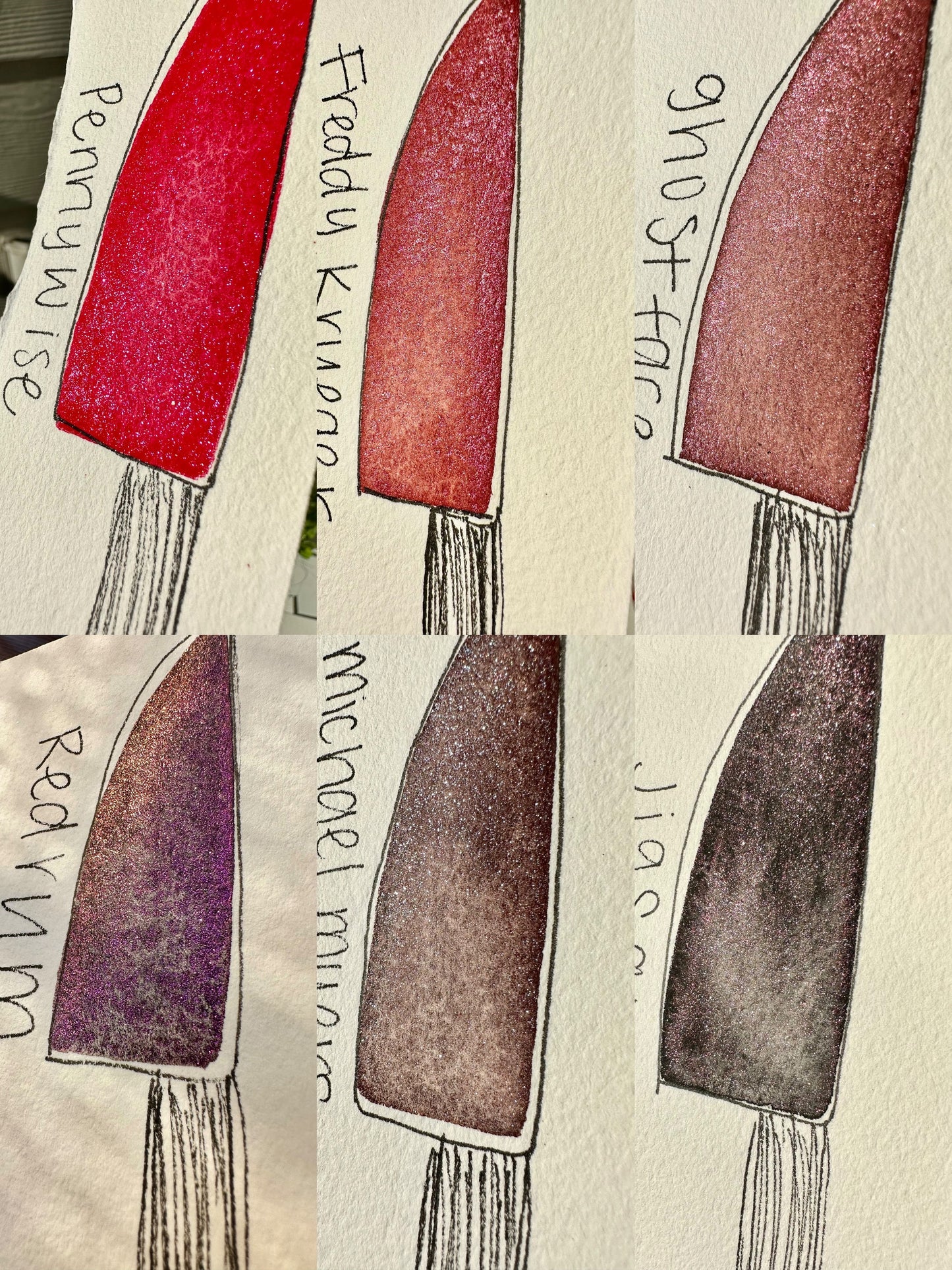 Slasher Series | Matte Mixes| Handmade Watercolors | Handmade Paint | Watercolors | Watercolor Artist | Horror Movie | Handmade Cards
