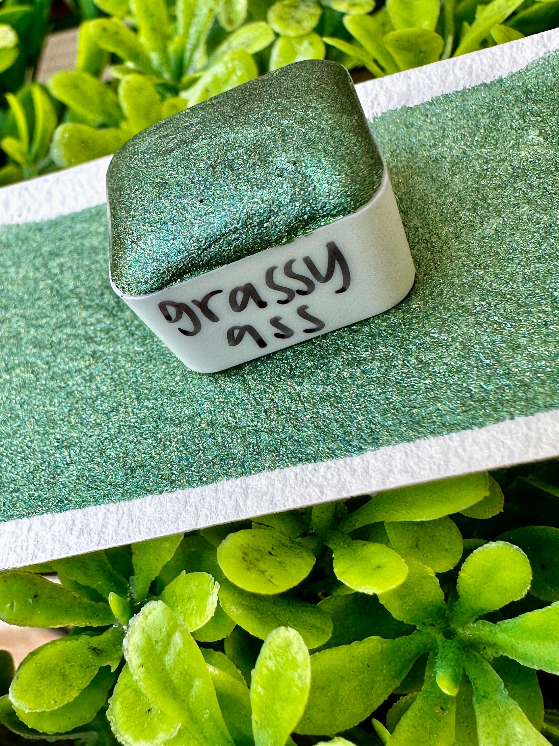 Grassy Ass | Chrome | Chrome Watercolor | Handmade Watercolors | Handmade Paint | Watercolors | Watercolor Artist | Calligraphy