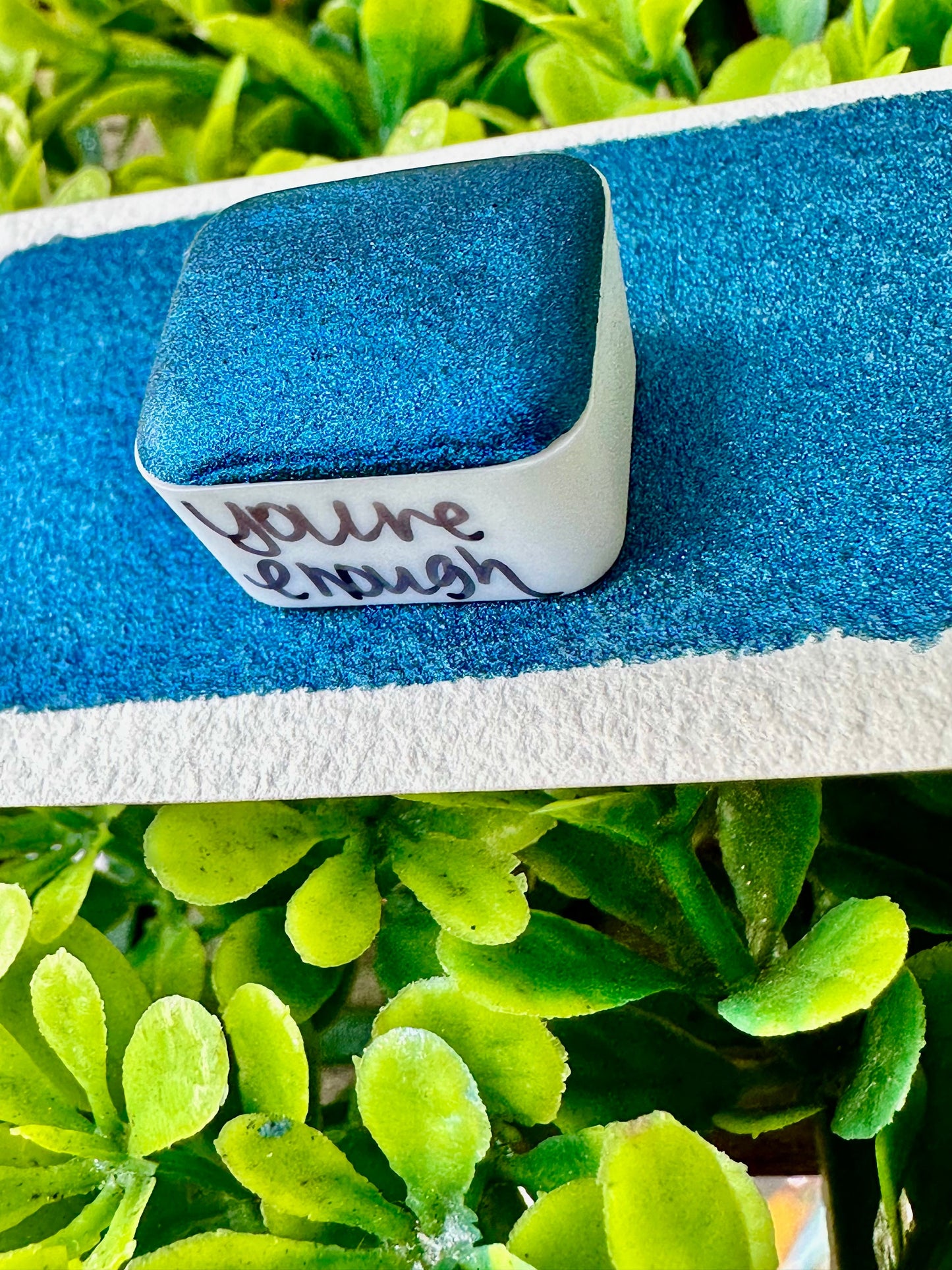 You’re Enough | Chrome | Chrome Watercolor | Handmade Watercolors | Handmade Paint | Watercolors | Watercolor Artist | Calligraphy