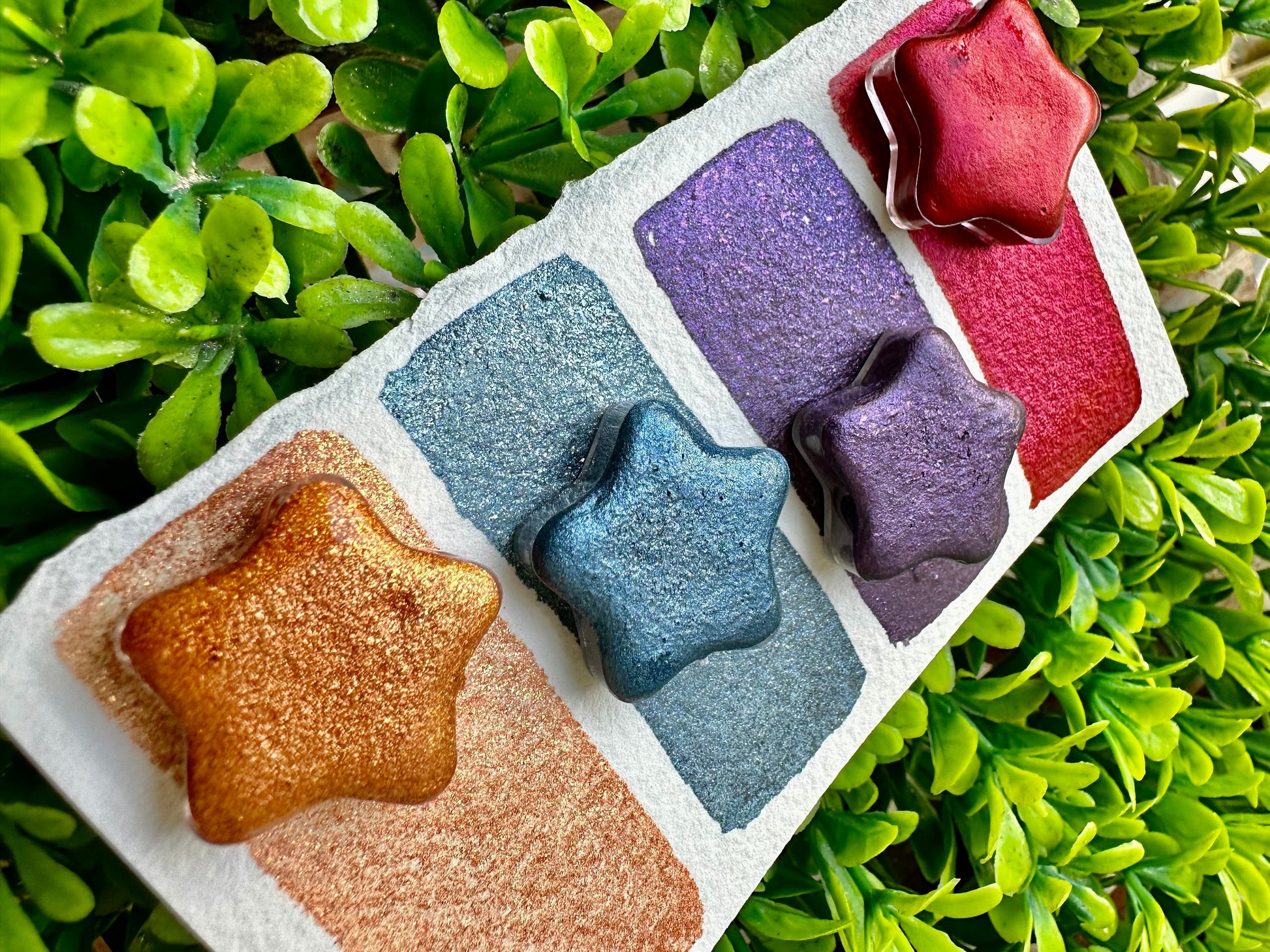 Star Palette | Half Pans | Handmade Watercolors | Gifts | Limited | Holiday Gifts | Shimmer Watercolors | Watercolor Set |
