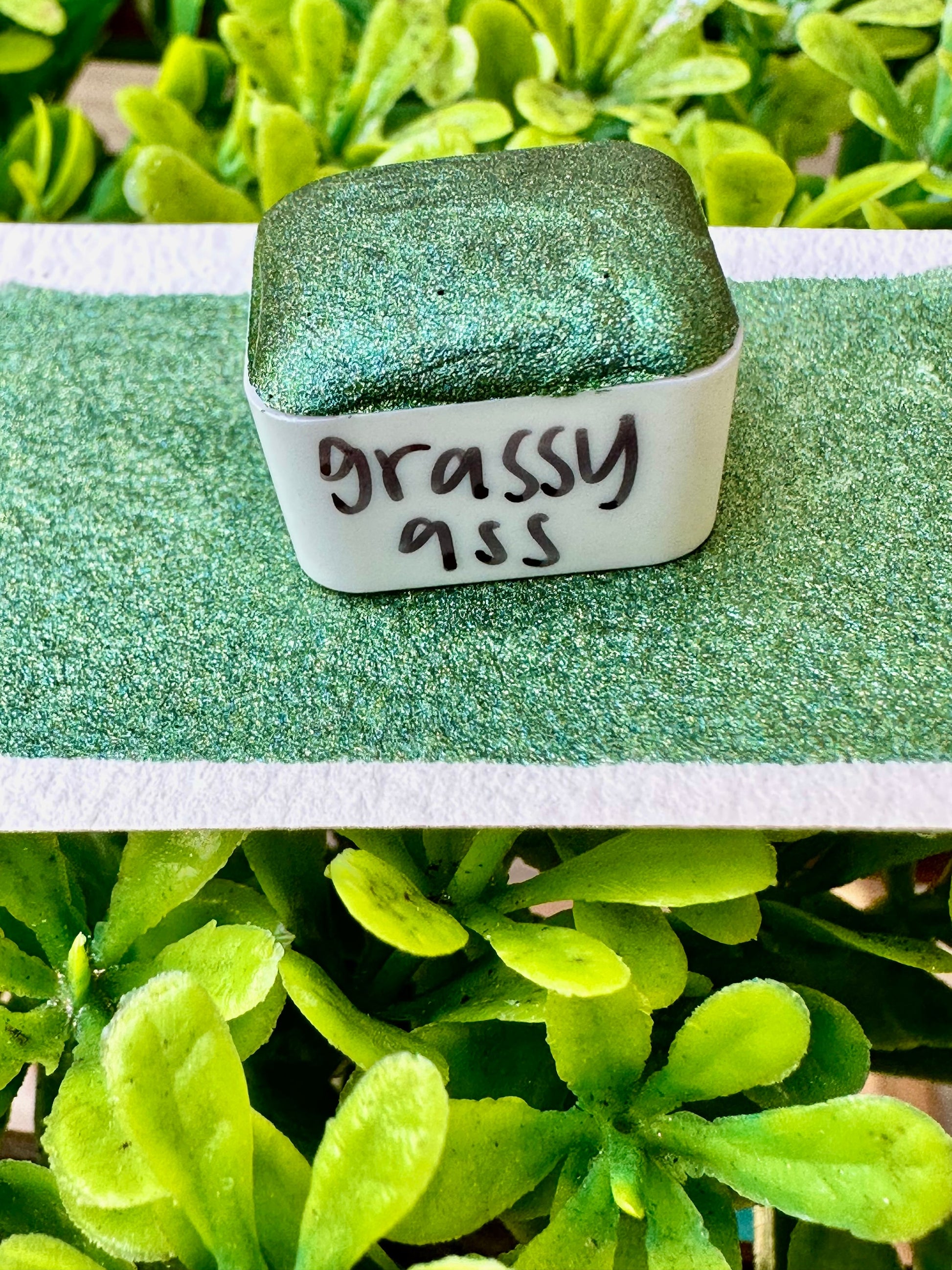 Grassy Ass | Chrome | Chrome Watercolor | Handmade Watercolors | Handmade Paint | Watercolors | Watercolor Artist | Calligraphy