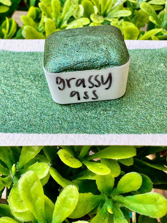 Grassy Ass | Chrome | Chrome Watercolor | Handmade Watercolors | Handmade Paint | Watercolors | Watercolor Artist | Calligraphy
