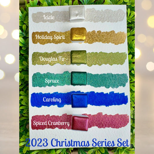 2023 Series Christmas Set | Shimmer Watercolors | Handmade Watercolors | Handmade Paint | Calligraphy | Lettering