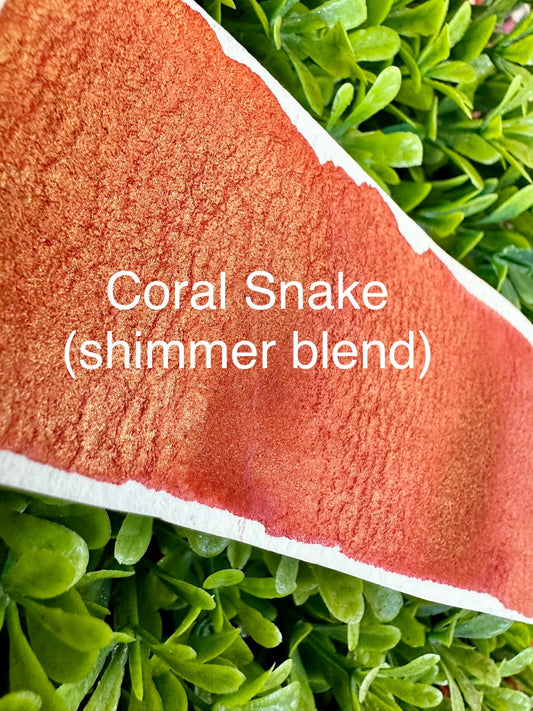 Coral Snake Shimmer Blend | Handmade Watercolors | Handmade Paint | Watercolors | Watercolor | Watercolor Artist