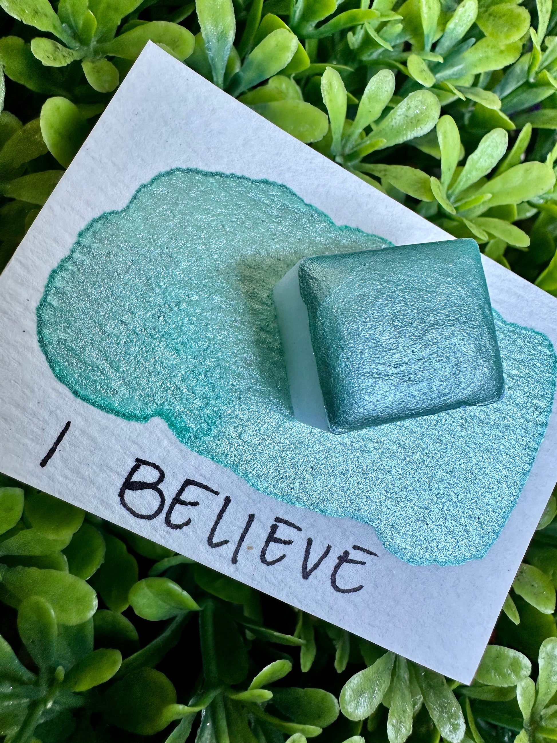 I Believe with Holo Chrome | The Polar Express Single | Holiday | Handmade Watercolors | Handmade Paint | Calligraphy | Lettering