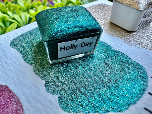 Holly Days | Chrome | Handmade Watercolors | Handmade Paint | Watercolors | Watercolor | Watercolor Artist