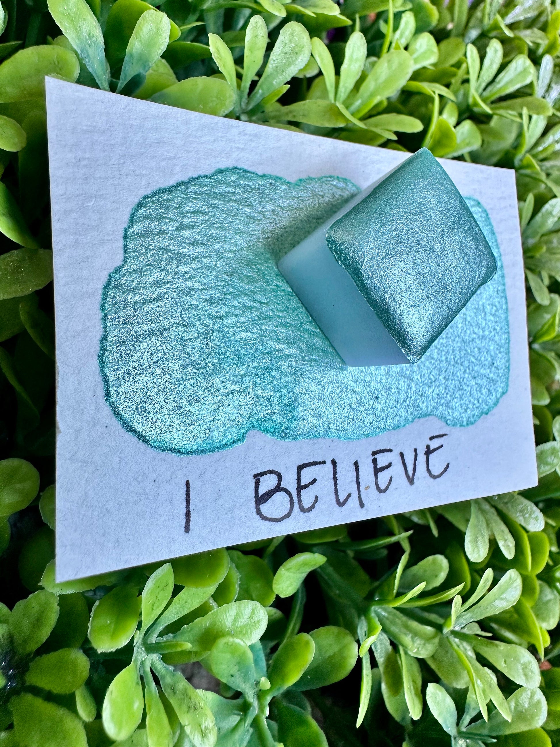 I Believe with Holo Chrome | The Polar Express Single | Holiday | Handmade Watercolors | Handmade Paint | Calligraphy | Lettering