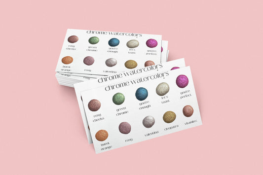 Chrome Series Card | Handmade Watercolors | Handmade Paint | Shimmer Paint | Colorshift | Dot Cards | Sample