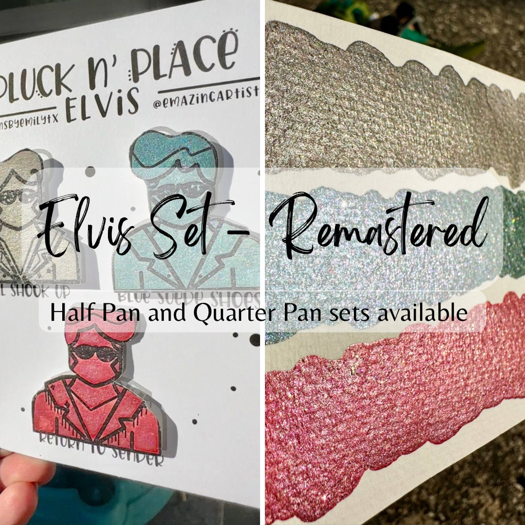 Elvis Set Remastered | Handmade Watercolors | Handmade Paint | Calligraphy | Lettering | Flake Pigment