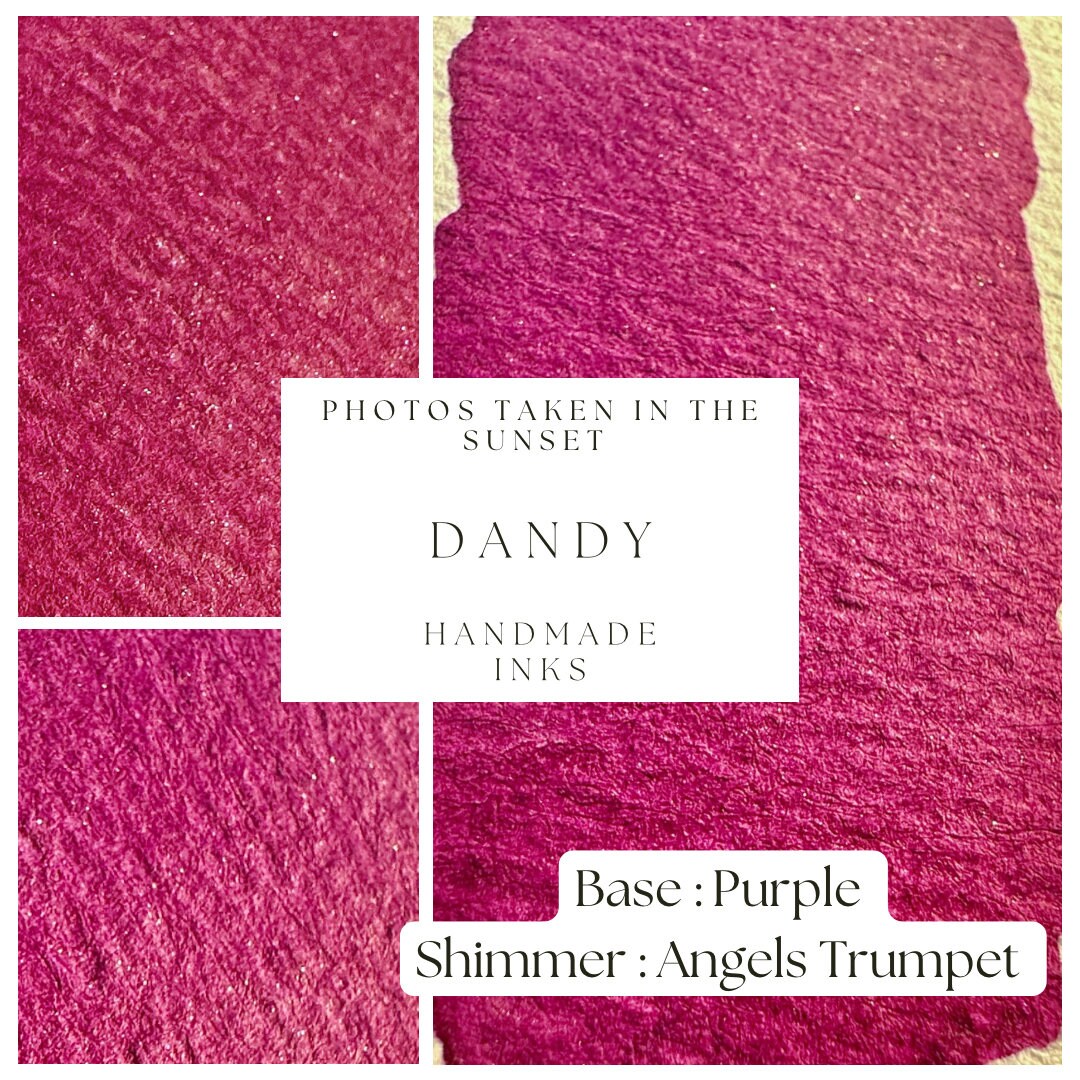 Dandy | Shimmer Ink | Handmade Ink | Calligrapby | Stencils | Handmade Cards| Watercolor Art | Colorshift Ink | Shimmer Ink