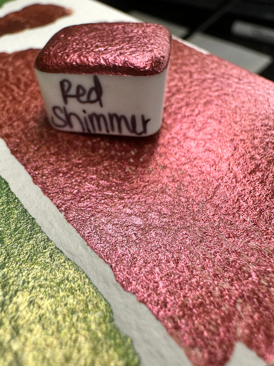 Red Shimmer | Handmade Watercolors | Handmade Paint | Calligraphy | Lettering | Mica Pigment