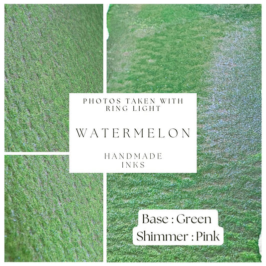 Watermelon | Shimmer Ink | Handmade Ink | Calligrapby | Stencils | Handmade Cards| Watercolor Art | Colorshift Ink | Shimmer Ink