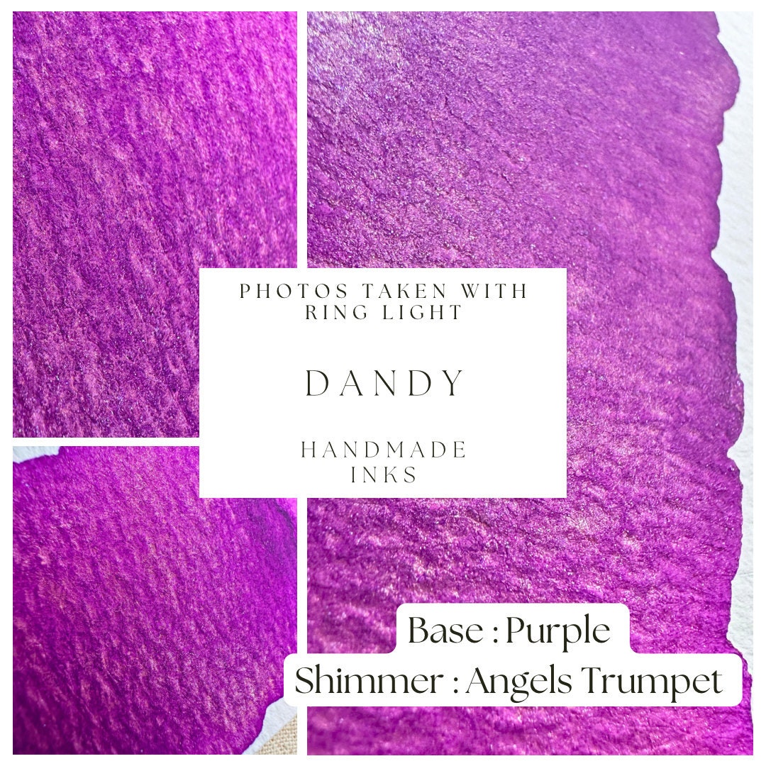 Dandy | Shimmer Ink | Handmade Ink | Calligrapby | Stencils | Handmade Cards| Watercolor Art | Colorshift Ink | Shimmer Ink
