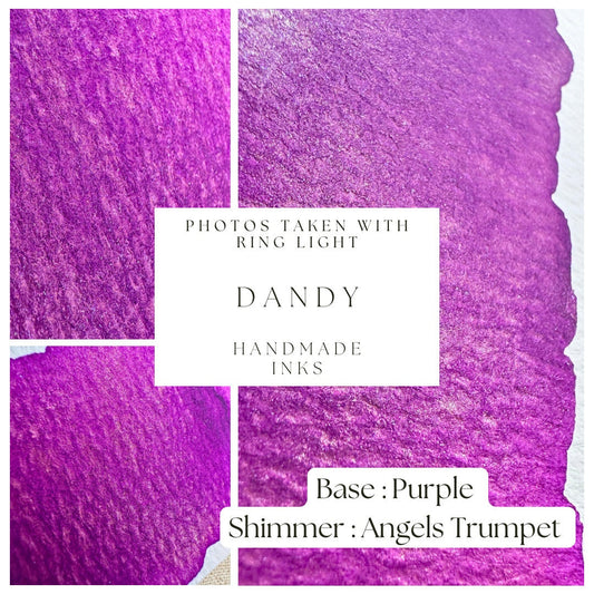 Dandy | Shimmer Ink | Handmade Ink | Calligrapby | Stencils | Handmade Cards| Watercolor Art | Colorshift Ink | Shimmer Ink