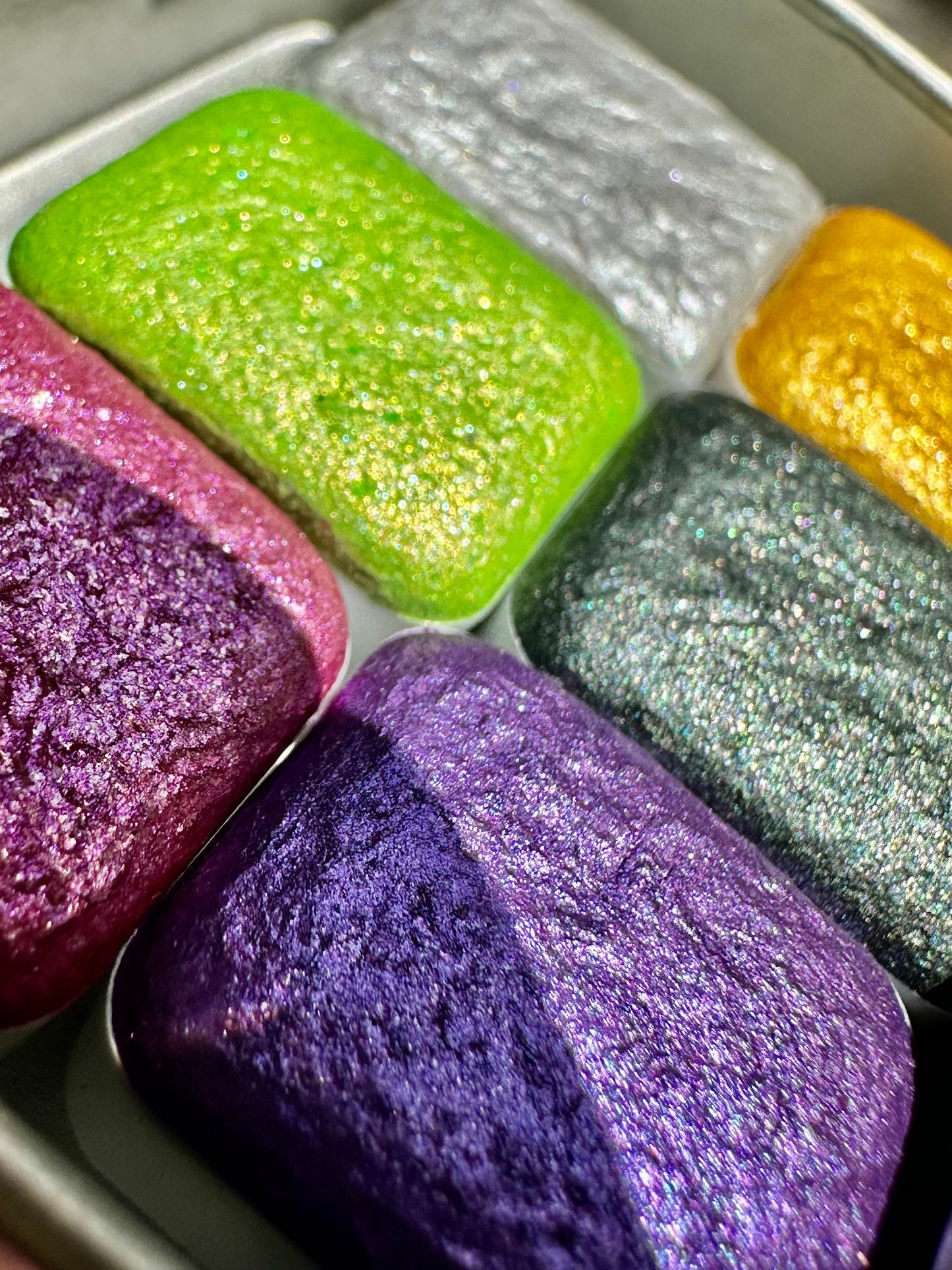 Exotic fruit Series SET | Handmade Watercolors | Handmade Paint | Shimmer Paint | Colorshift | Shimmer Watercolors | Tin Included