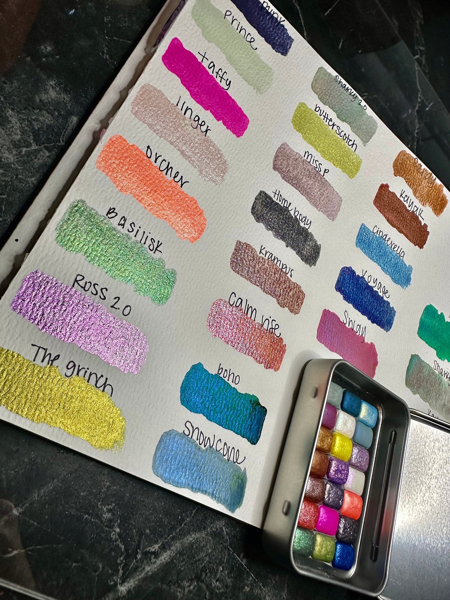 Mini Pan 21 Color Watercolor Palette TIN INCLUDED | Handmade Watercolors | Handmade Paint | Watercolors | Watercolor | Beginner Palette