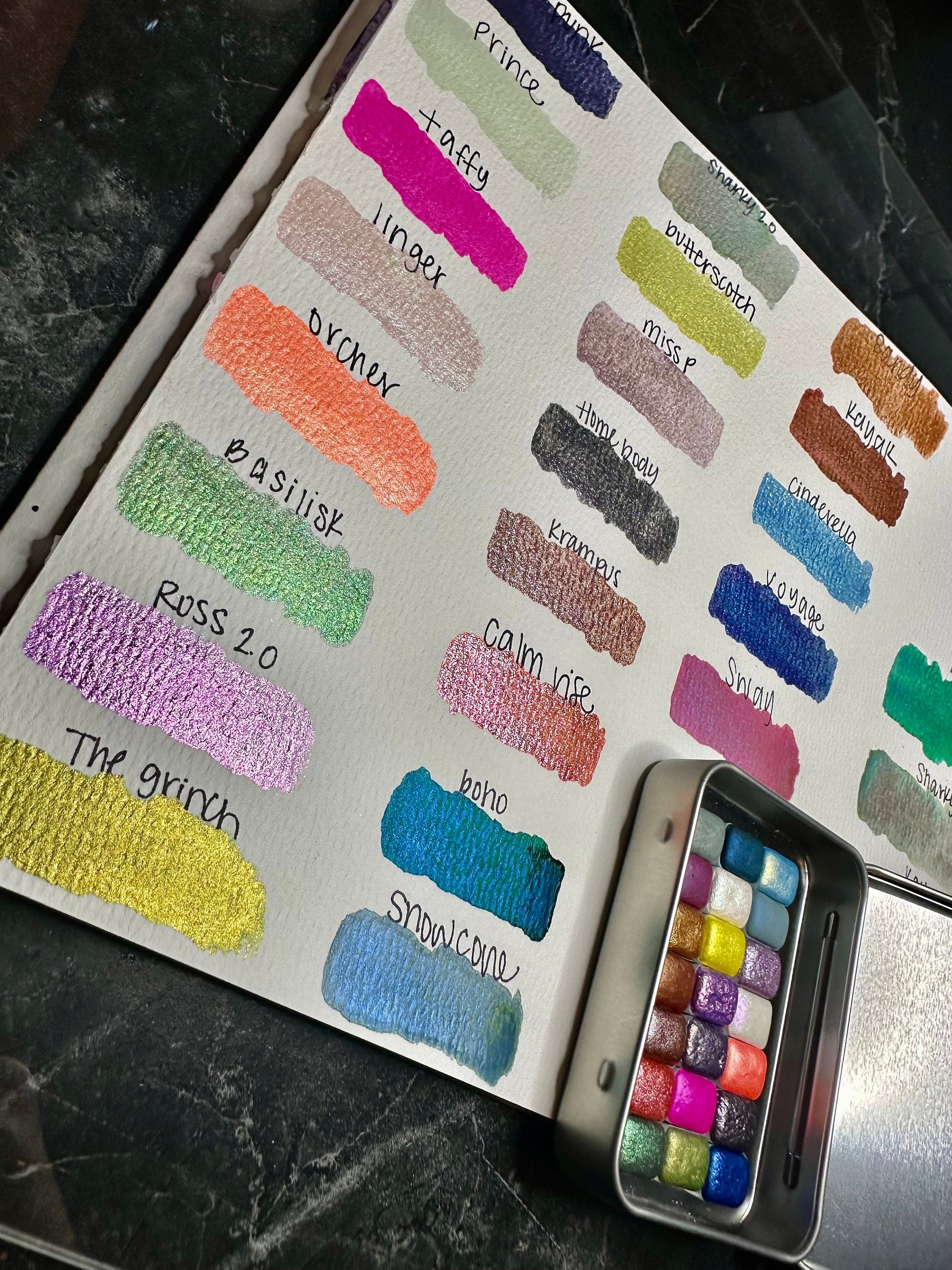 Mini Pan 21 Color Watercolor Palette TIN INCLUDED | Handmade Watercolors | Handmade Paint | Watercolors | Watercolor | Beginner Palette