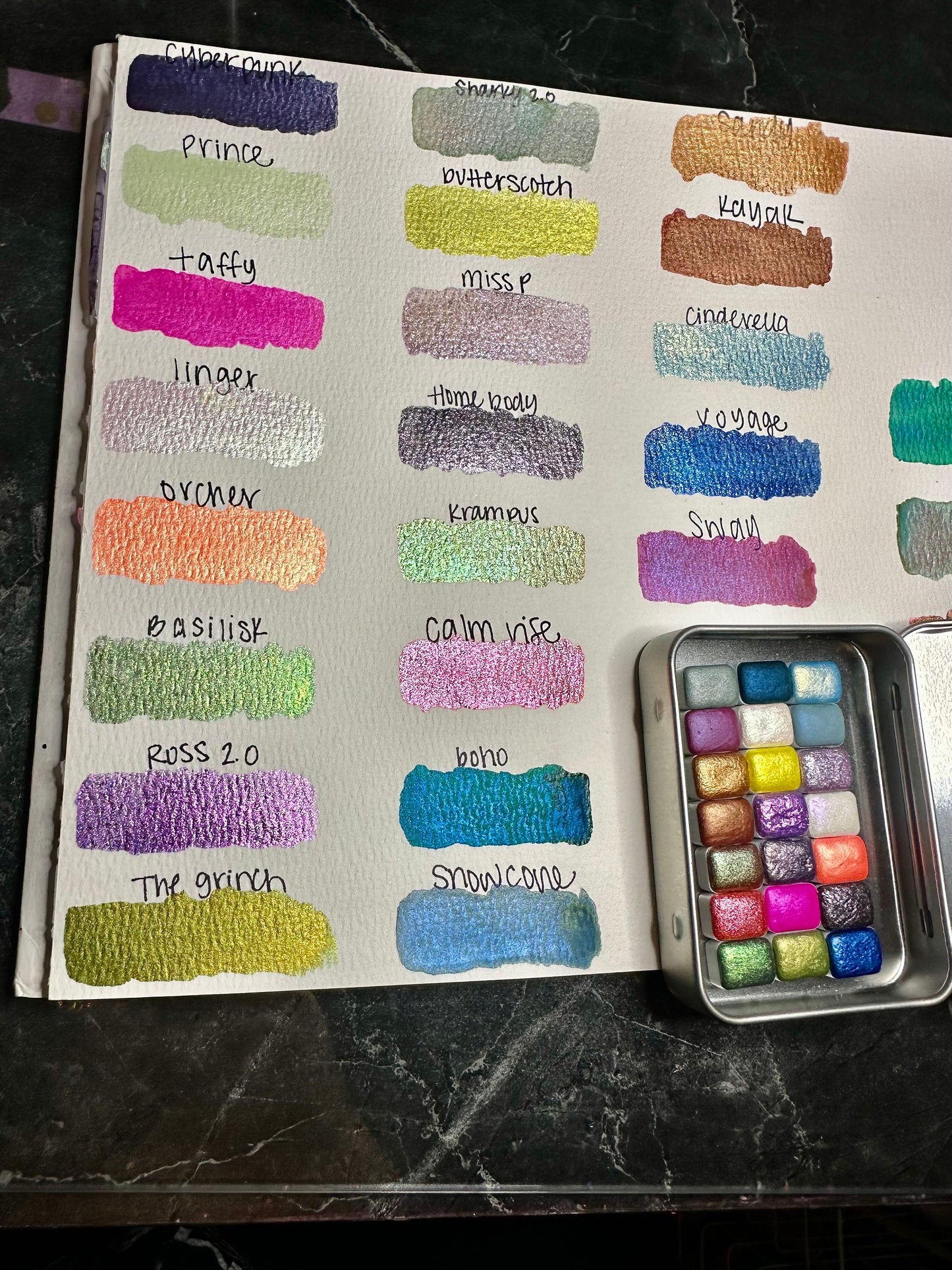 Mini Pan 21 Color Watercolor Palette TIN INCLUDED | Handmade Watercolors | Handmade Paint | Watercolors | Watercolor | Beginner Palette