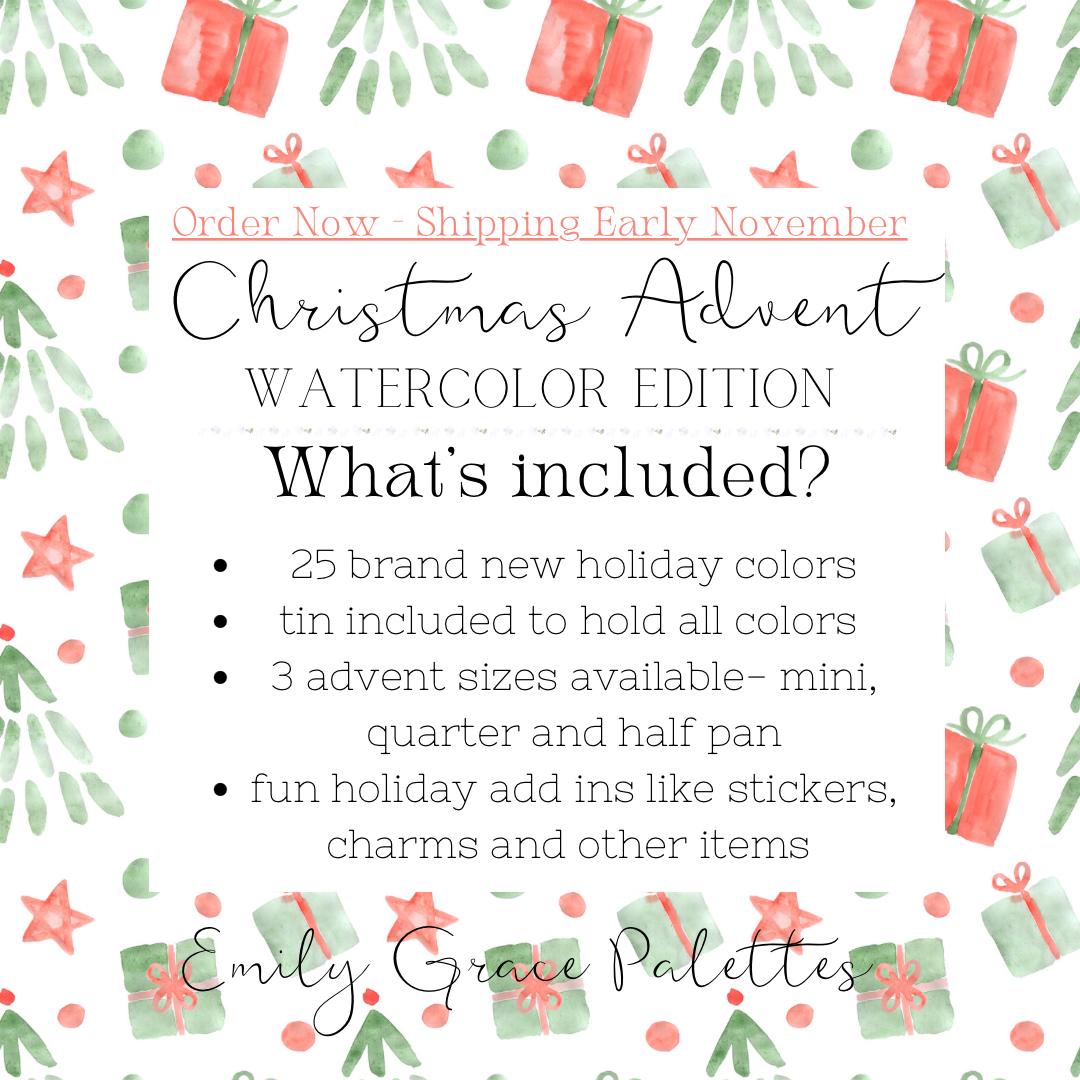 Holiday Advent Calendar | 2024 | Handmade Watercolors | Handmade Paint | Watercolors | Watercolor Artist | Handmade Cards |