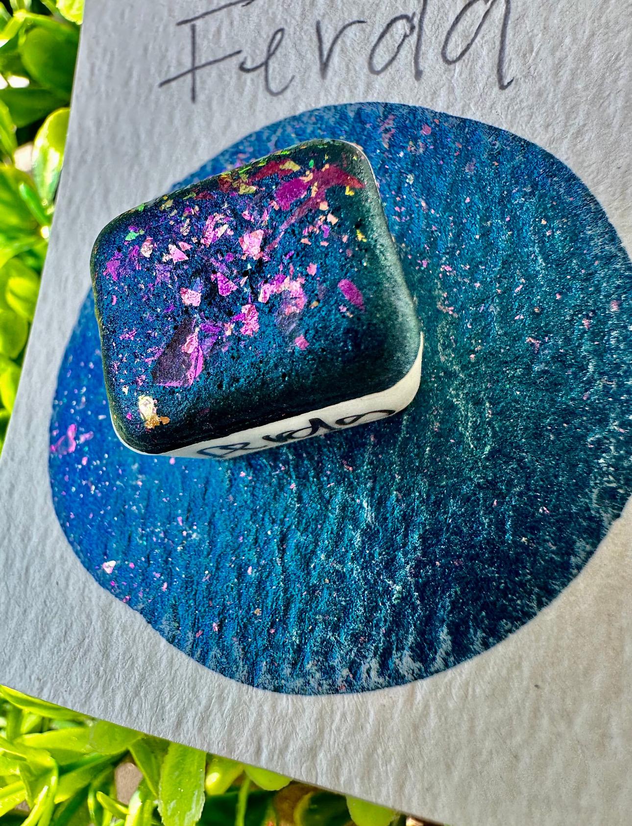 Mica Flake Blue Watercolor Shimmer | Handmade Watercolors | Handmade Paint | Watercolors | Watercolor | Watercolor Artist