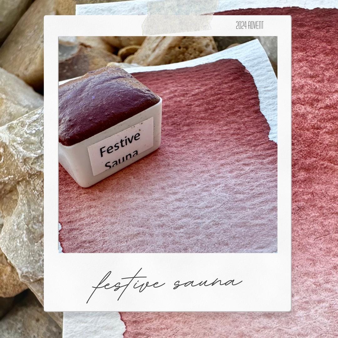Festive Sauna - Holiday Advent Single Colors | Handmade Watercolors | Handmade Paint | Watercolors | Watercolor Artist | Handmade Cards |