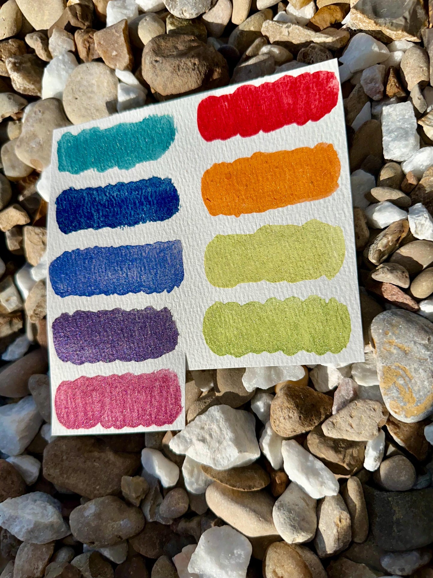 Suppressed Emotions Set - Half Pan, Dot Card & Mini | Mica Glitter Mix | Handmade Watercolors | Handmade Paint | Calligraphy | Lettering |
