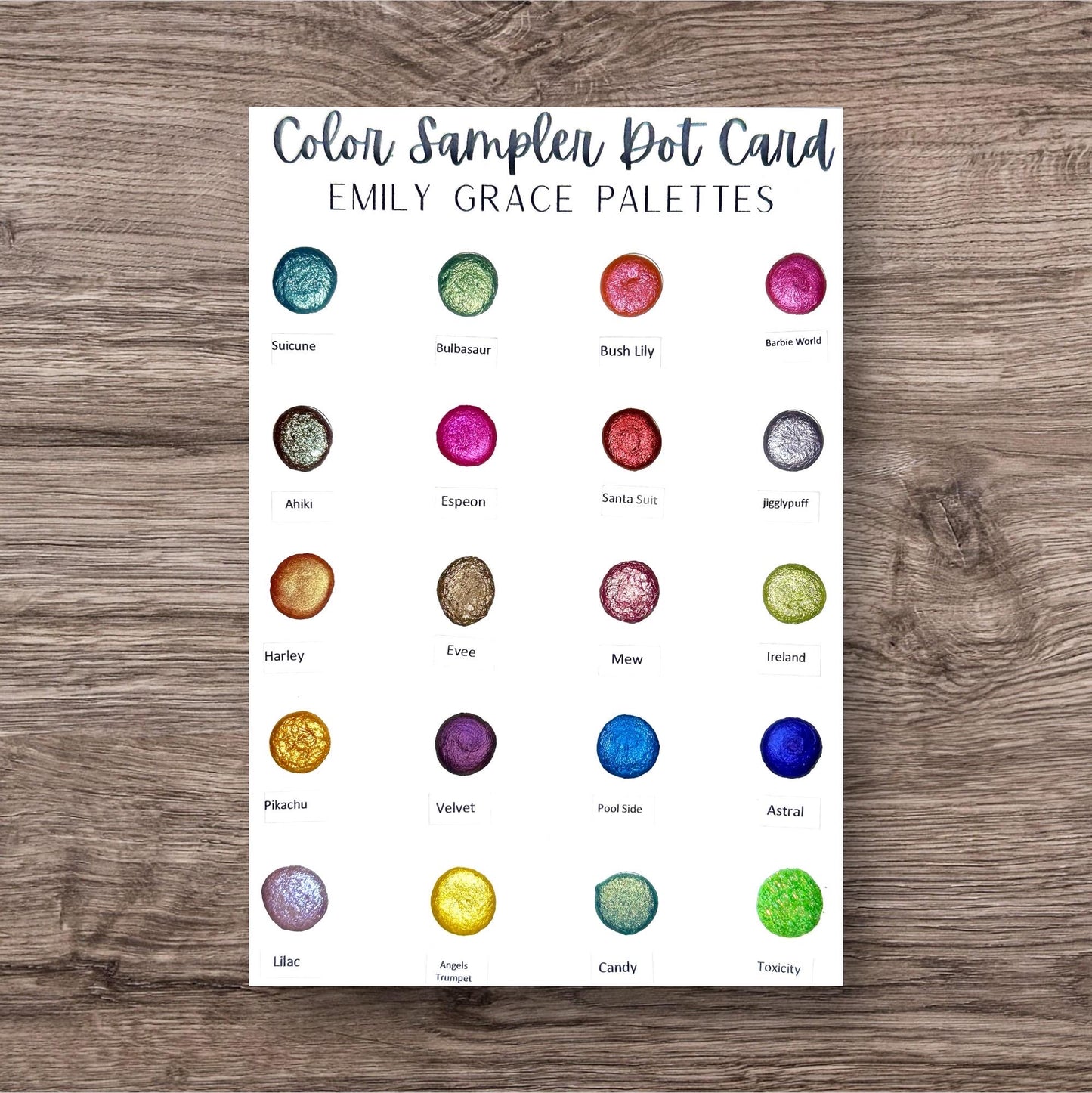 The Watercolor Sampler Dot Card (#3) | Handmade Watercolors | Handmade Paint | Shimmer Paint | Colorshift | Dot Cards | Sample