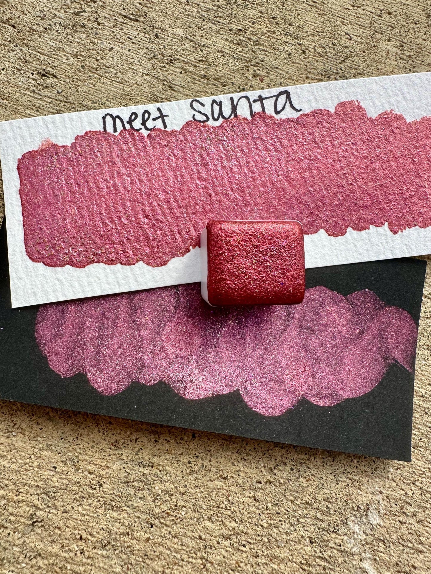 Meet Santa - Holiday Advent Single Colors | Handmade Watercolors | Handmade Paint | Watercolors | Watercolor Artist | Handmade Cards |