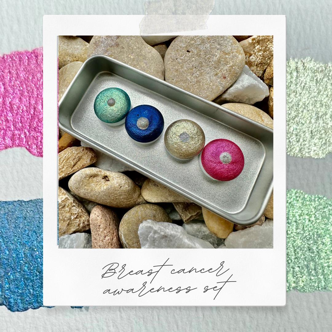 Breast Cancer Awareness Set BUTTON | Handmade Watercolors | Handmade Paint | Watercolors | Watercolor | Watercolor | Boobs | pink October