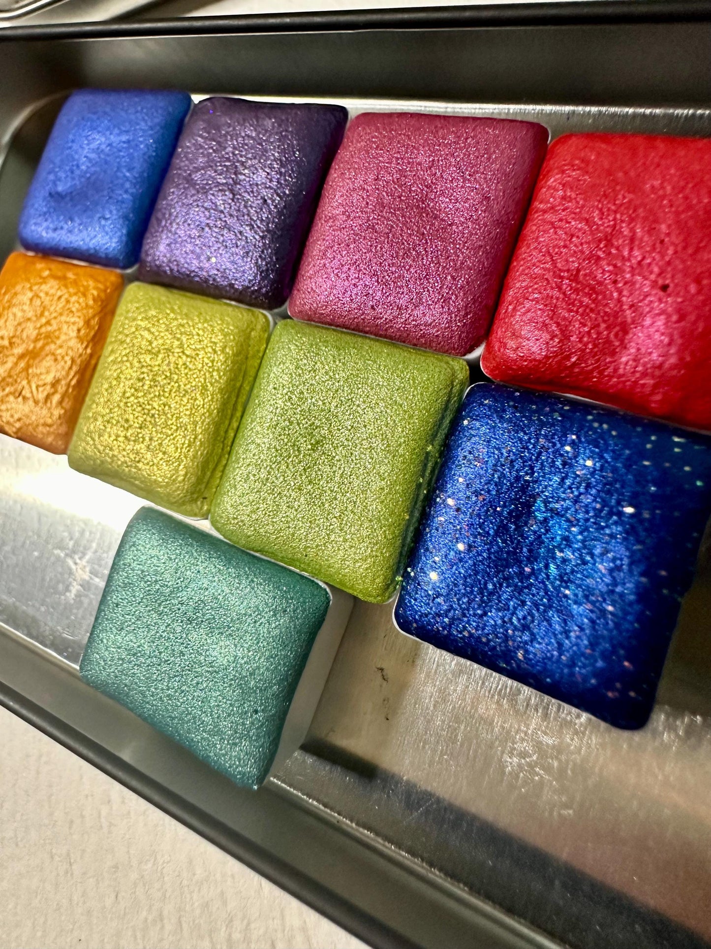 Suppressed Emotions Set - Half Pan, Dot Card & Mini | Mica Glitter Mix | Handmade Watercolors | Handmade Paint | Calligraphy | Lettering |