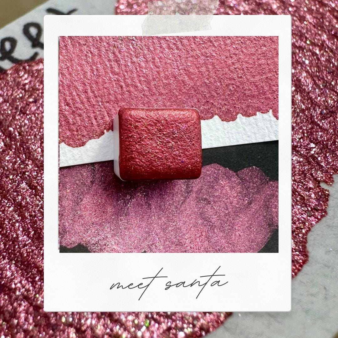 Meet Santa - Holiday Advent Single Colors | Handmade Watercolors | Handmade Paint | Watercolors | Watercolor Artist | Handmade Cards |