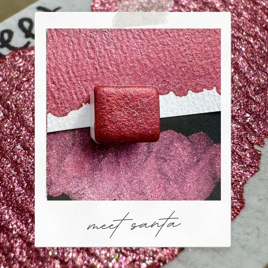 Meet Santa - Holiday Advent Single Colors | Handmade Watercolors | Handmade Paint | Watercolors | Watercolor Artist | Handmade Cards |