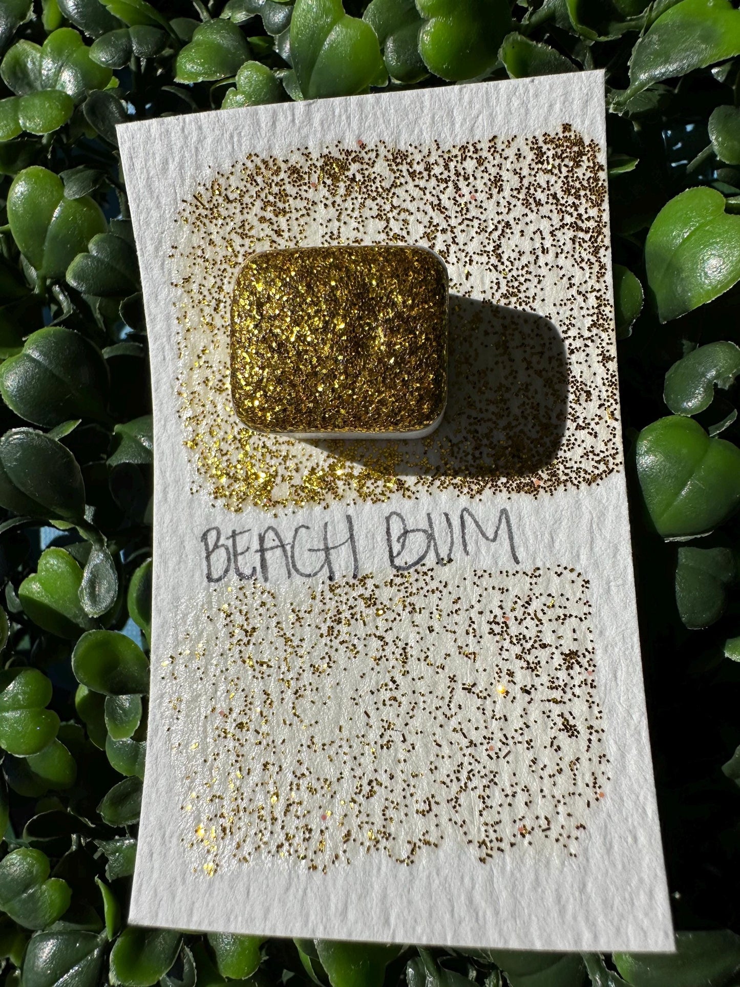 Beach Bum | Handmade Watercolors | Handmade Paint | Watercolors | Watercolor Glitter | Handmade Cards | Calligraphy | Lettering