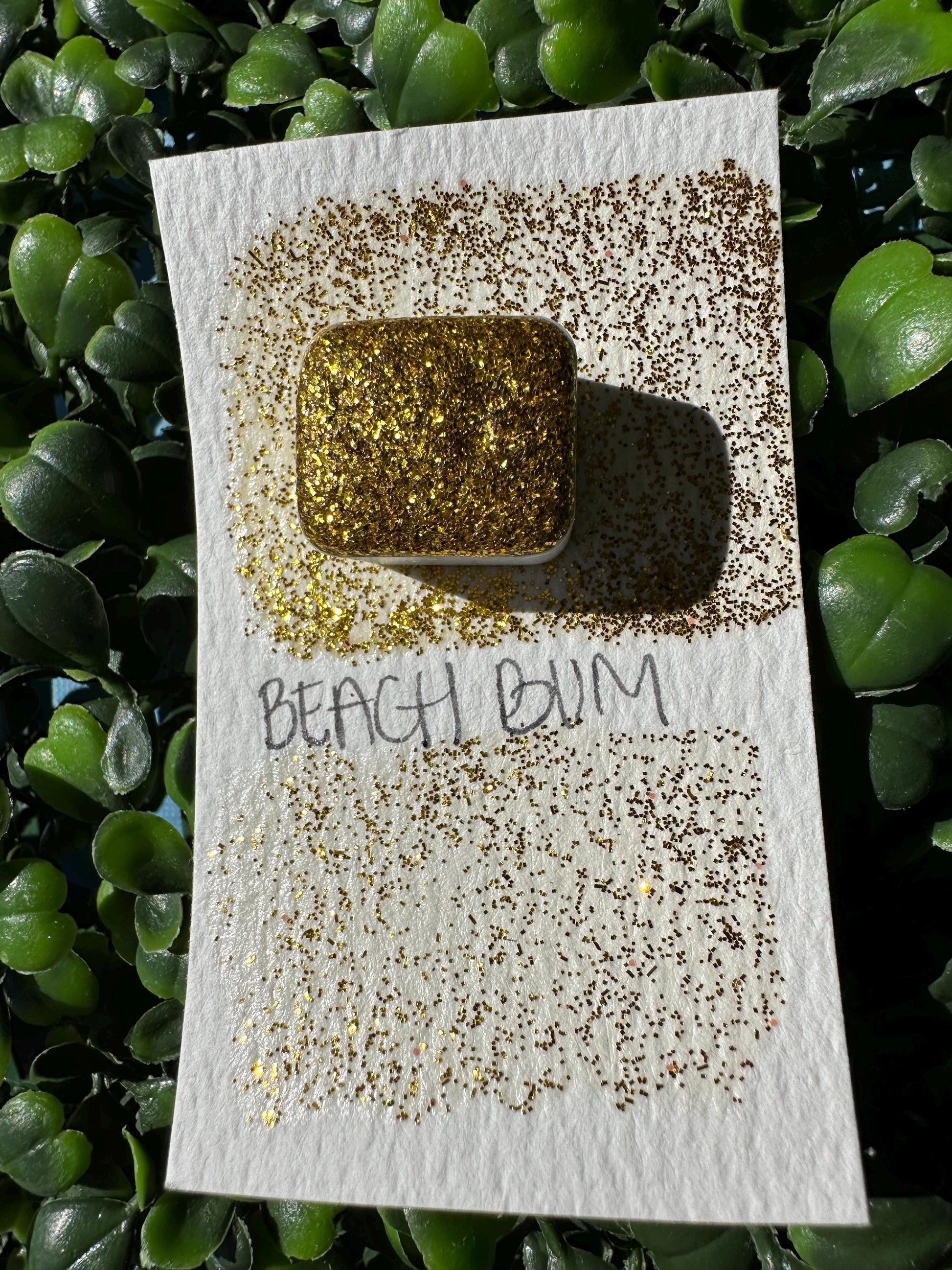 Beach Bum | Handmade Watercolors | Handmade Paint | Watercolors | Watercolor Glitter | Handmade Cards | Calligraphy | Lettering