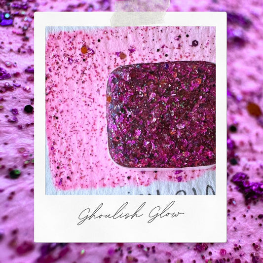 Ghoulish Glow | Handmade Watercolors | Handmade Paint | Watercolors | Watercolor Glitter | Handmade Cards | Calligraphy | Lettering