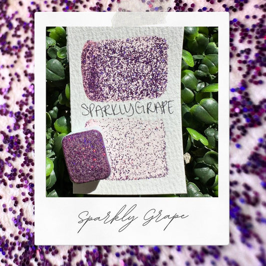 Sparkly Grape | Handmade Watercolors | Handmade Paint | Watercolors | Watercolor Glitter | Handmade Cards | Calligraphy | Lettering