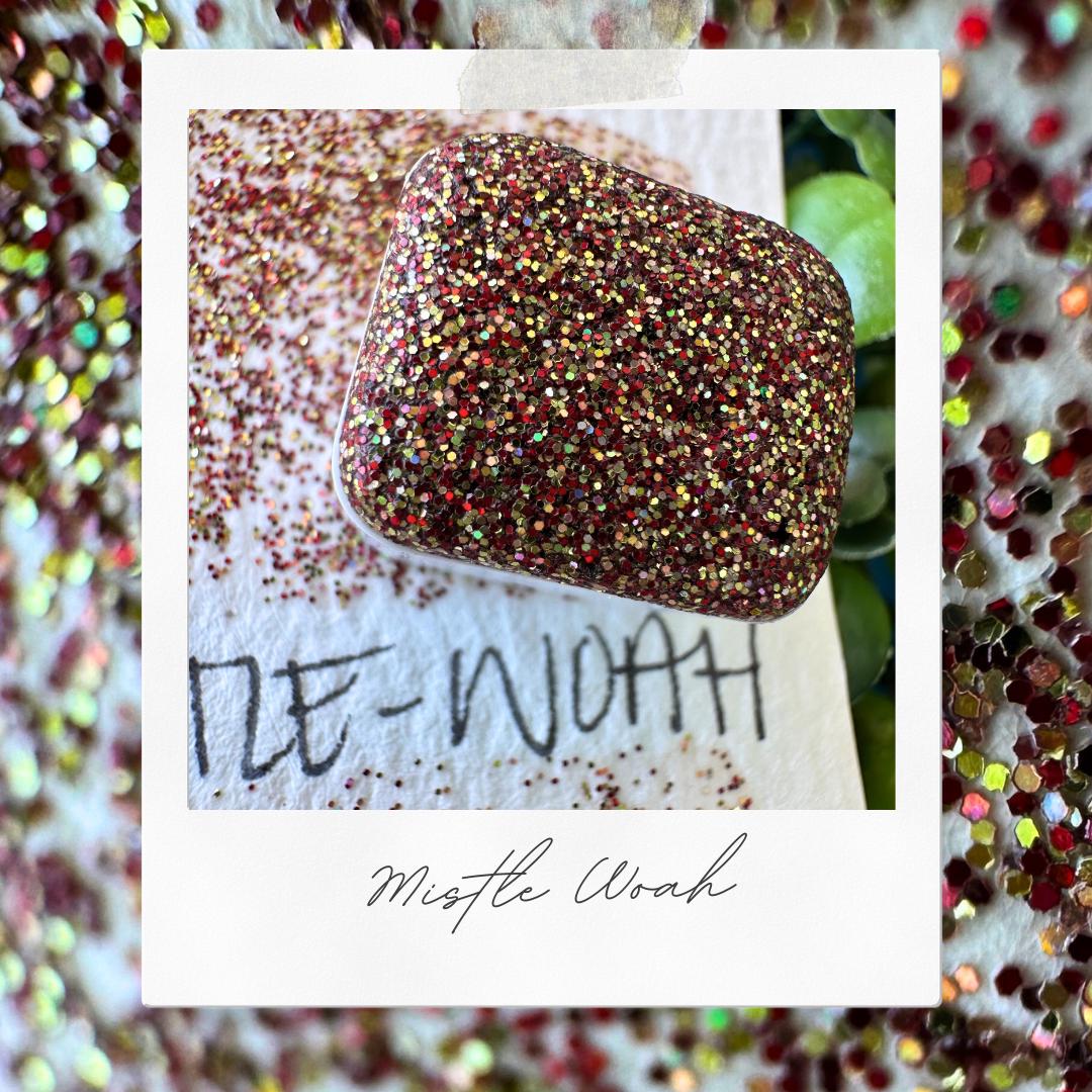 Mistle Woah | Handmade Watercolors | Handmade Paint | Watercolors | Watercolor Glitter | Handmade Cards | Calligraphy | Lettering